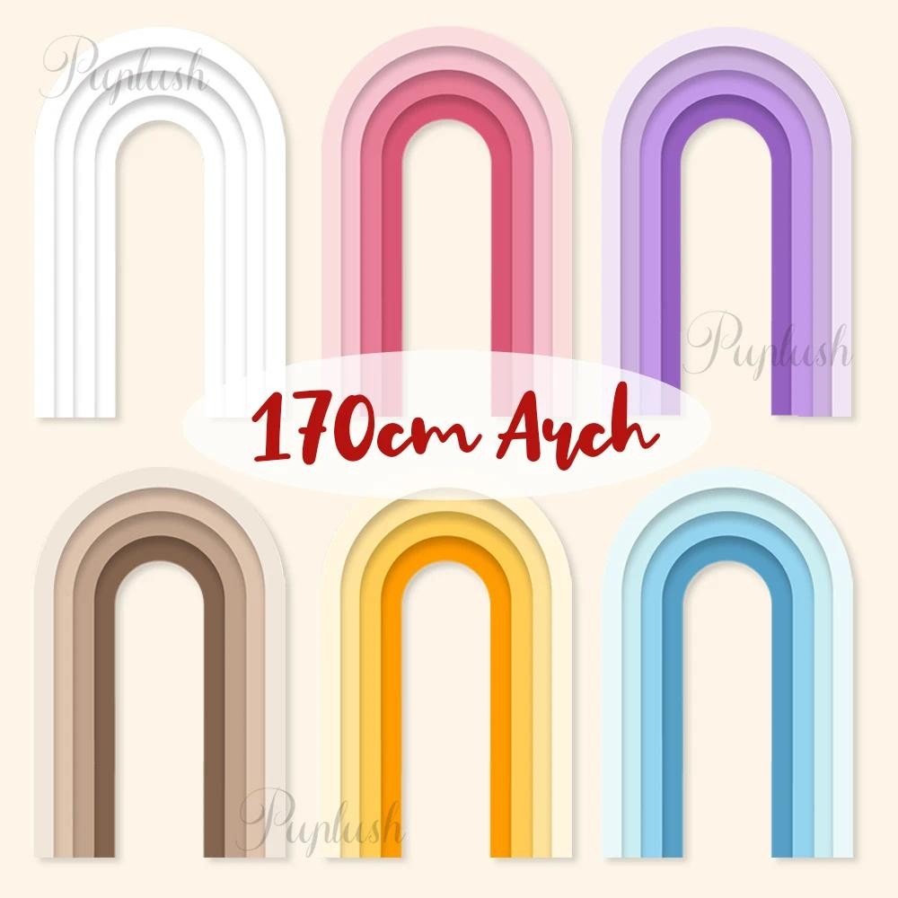 170 ซม.กระดาษแข็ง Cutout ตกแต่งขนาดใหญ่สี Rainbow Arch ฉากหลังสําหรับอาบน้ําเด็กวันเกิดงานแต่งงานตกแต่ง Photo Props