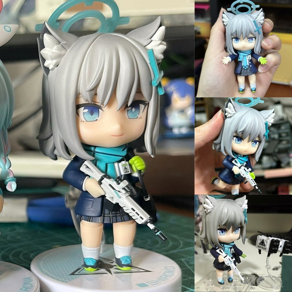 Nendoroid 2265# Blue Archive Sunaookami Shiroko 10 ซม.รุ่น q face-changable รูปอะนิเมะตุ๊กตาของเล่น