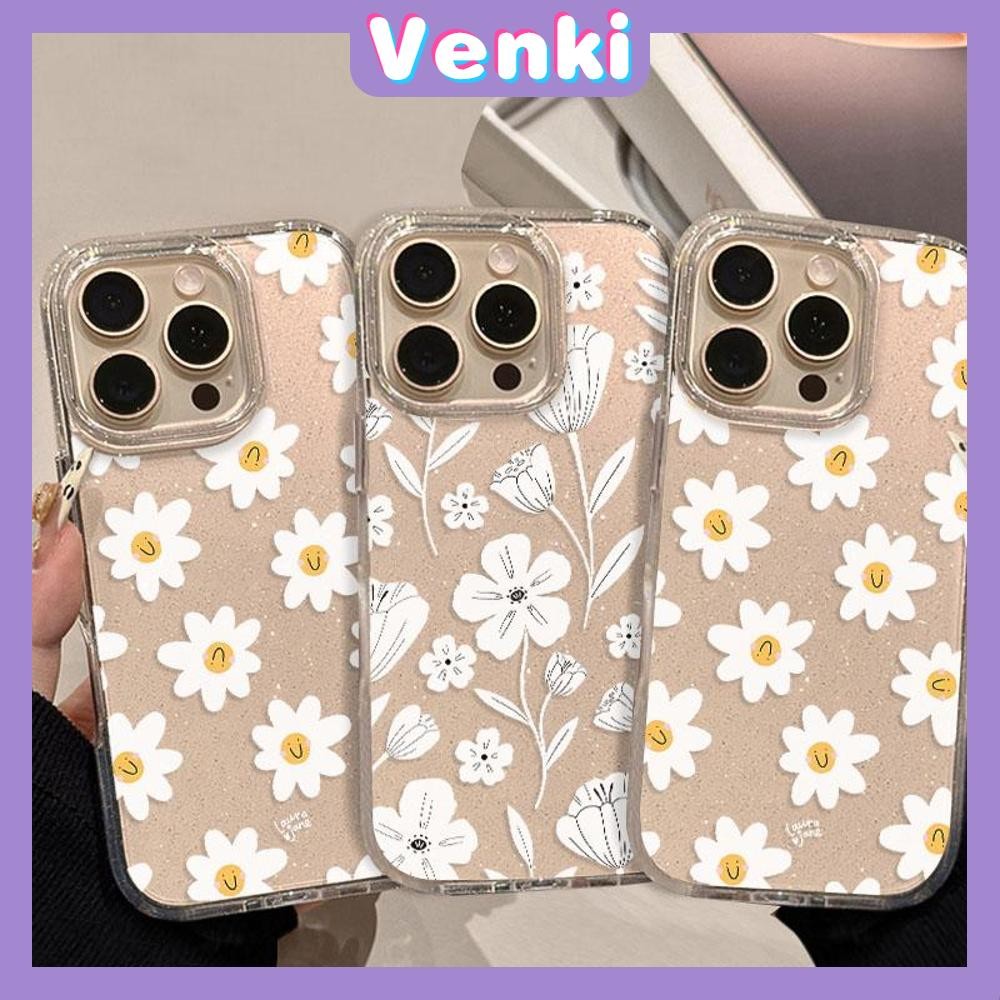 Venki - เคส iPhone 16 Pro Max iPhone 11 เคสใสแบบแวววาว TPU นุ่มสีสันสดใส ดอกไม้สีสันสดใสน่ารัก Compatible iPhone15 Pro max 14 13 12 Pro max XS XR 7 Plus 8 Plus