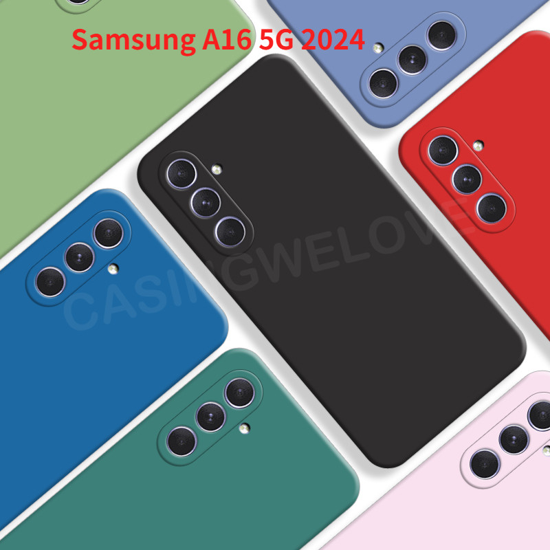 SAMSUNG เคสโทรศัพท์สําหรับSamsung Galaxy A16 5G A54 A53 A55 A26 A36 A56 A17 A25 A15 A34 5G 4G 2025 แฟชั่นสแควร์ซิลิโคนเหลวกันกระแทกเคสโทรศัพท์ฝาหลัง