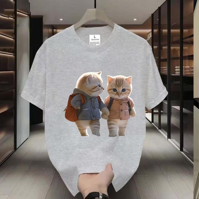 ผู้ชายผู้หญิง แขนสั้น เสื้อผ้าไม่จำกัดเพศเสื้อยืด เสื้อยืดสีพื้น เสื้อแขนสั้น คอกลม ผ้าคอตตอน 100% สวมใส่สบาย