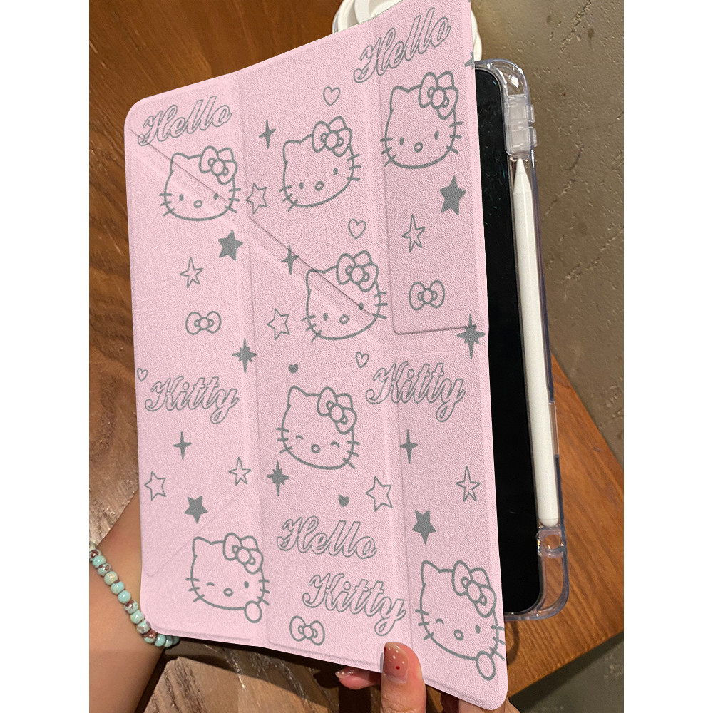 ขายร้อน! F & X เคสป้องกัน iPad Y พับดาวสีชมพู KT เคสป้องกันสำหรับ ipadpro2024 air6/5/4ซอฟท์7/8/9อะคริลิค13นิ้ว