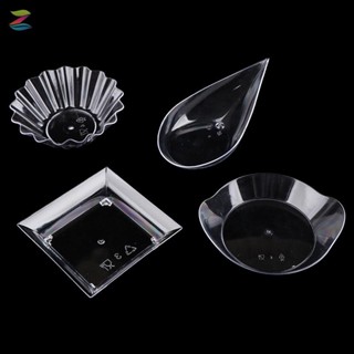 ZLinKJ 10 ชิ้นโปร่งใสอาหารเรียกน้ําย่อยแผ่นไอศกรีมถ้วยพลาสติ…