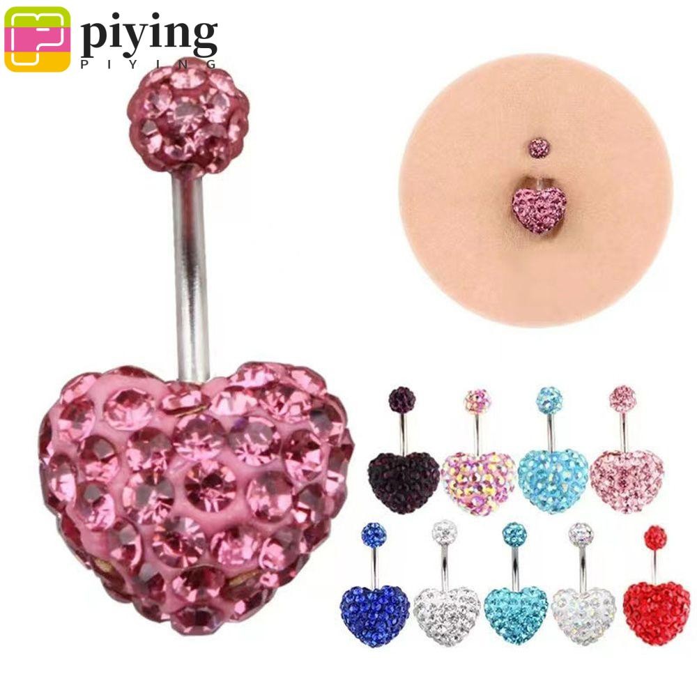 Piying จิวสะดืออัญมณีคู่หลายคริสตัล Jewellery แหวนหน้าท้องปลอม