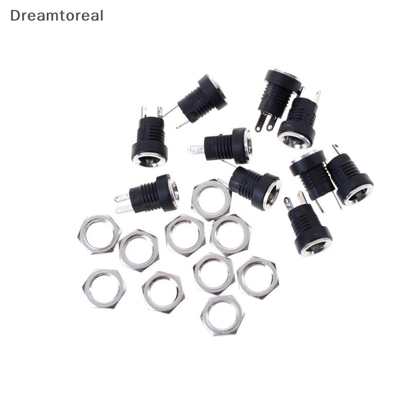 Demtl 10 ชิ้น DC-022B แหล่งจ่ายไฟแจ็คซ็อกเก็ตหญิงแผง Mount Connector 5.5*2.1 มิลลิเมตร OLA