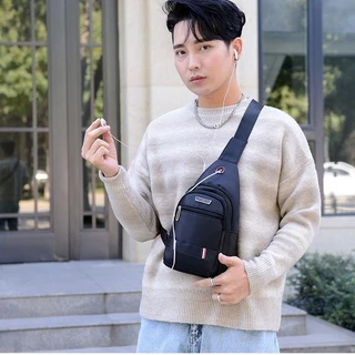 🔥มาถึงภายใน 3 วัน🔥Oxford กระเป๋าคาดหน้าอกผู้ชายเวอร์ชั่นเกาหลีของผ้าใบกันน้ำกีฬาลำลองกระเป๋าเป้สะพายหลังใบเล็กผ้า