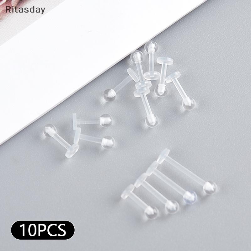 Ritasday 10 ชิ้นอะคริลิคใส Lip Stud แหวนหูกระดูกอ่อนต่างหูบาร์ Tragus ใหม่