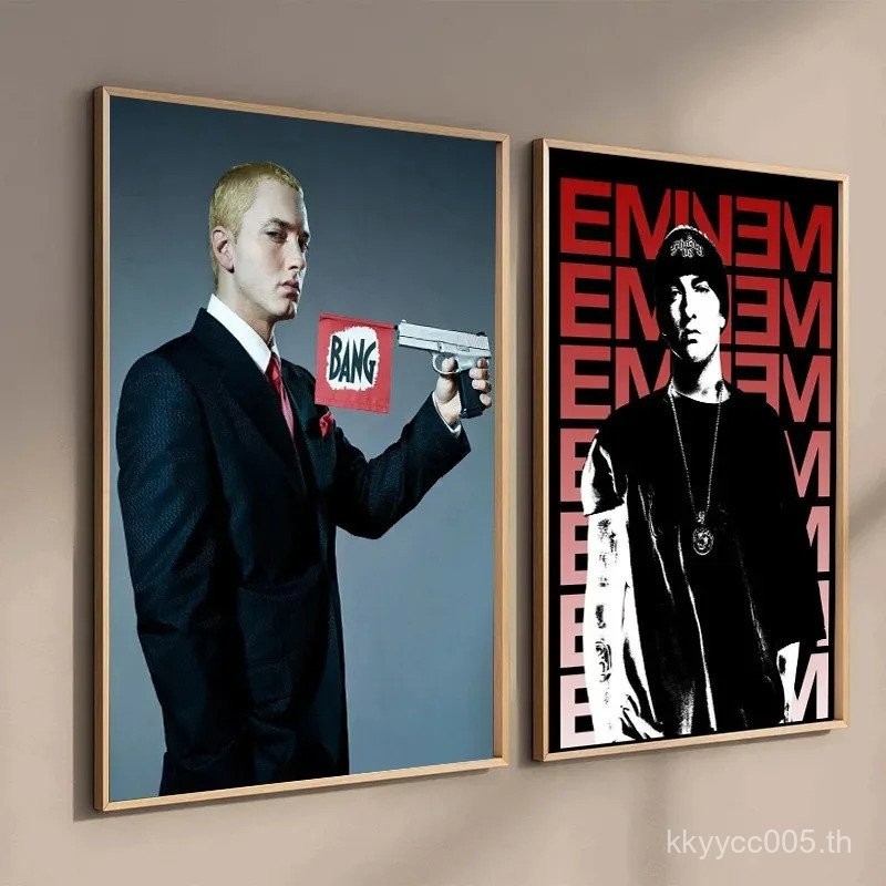 Eminem โปสเตอร์8ไมล์โปสเตอร์ฮิปฮอปแร็ปเปอร์นักร้อง eminem โปสเตอร์ผ้าใบจิตรกรรมตกแต่งบ้านผนังศิลปะสำ