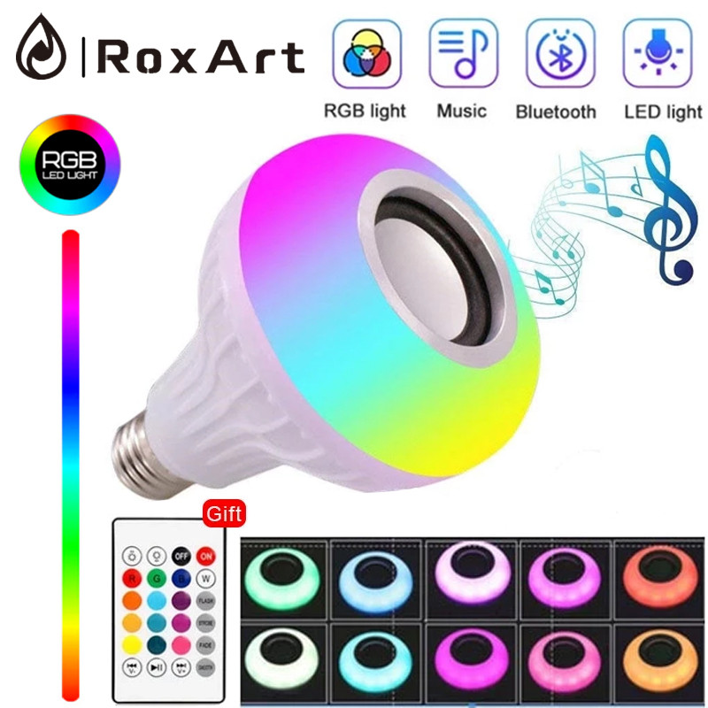RGB Bulb Bluetooth Music Smart หลอดไฟ หลอดไฟ รีโมทคอนโทรลไร้สาย E27