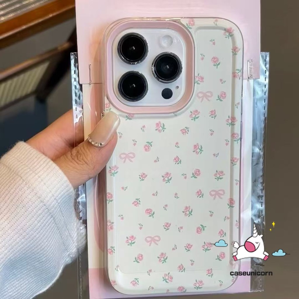สําหรับoppo A18 A57 A60 A79 A3Pro A15 A3X A38 A5 A12 A17 A74 A16s A78 A7 A31 A54 A5s A3s A77 A76 A9 A58 A16KกรณีBowknotกรณีดอกไม้น่ารัก