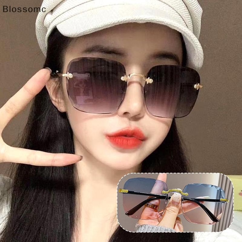 Blossomc แฟชั่นGradientแว่นตาสุภาพสตรี UV Protection Shadesแว่นตากันแดดผู้หญิงสแควร์Framelessแว่นตาใหม่