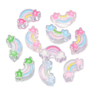 ลูกปัดเมฆอะคริลิค  5ชิ้น สายรุ้งน่ารัก สำหรับDIYสร้อยข้อมือ-…