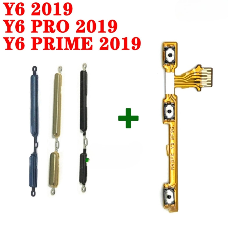 Y6 Pro 2019 ปุ่มปรับระดับเสียงไฟ flex สําหรับ Huawei Y6 Prime 2019 บนปุ่ม OFF Up Down สายริบบิ้น