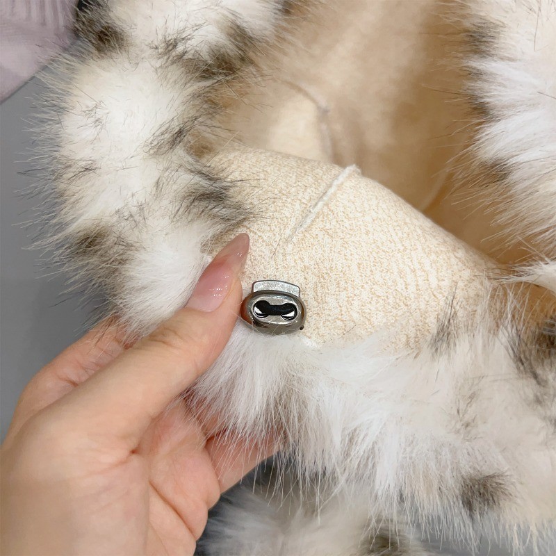 หมวกหูหมีพิมพ์ลายเสือดาว-อเนกประสงค์,แสดงใบหน้าขนาดเล็ก-สําหรับฤดูใบไม้ร่วงฤดูหนาวเก็บอุปกรณ์เสริมที่อบอุ่น-น่ารัก,การ์ตูน-กันลม,เลียนแบบ ลิ้งซ์ ขน-ตุ๊กตาป้องกันหูหม - รูปที่ 7