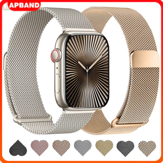 มิลานแหวนแม่เหล็กสแตนเลสสายนาฬิกาโลหะ for Apple Watch IWatch Ultra 3 2 Series 11 10 9 8 7 6 38 40 41 42 44 45 49 46มม.