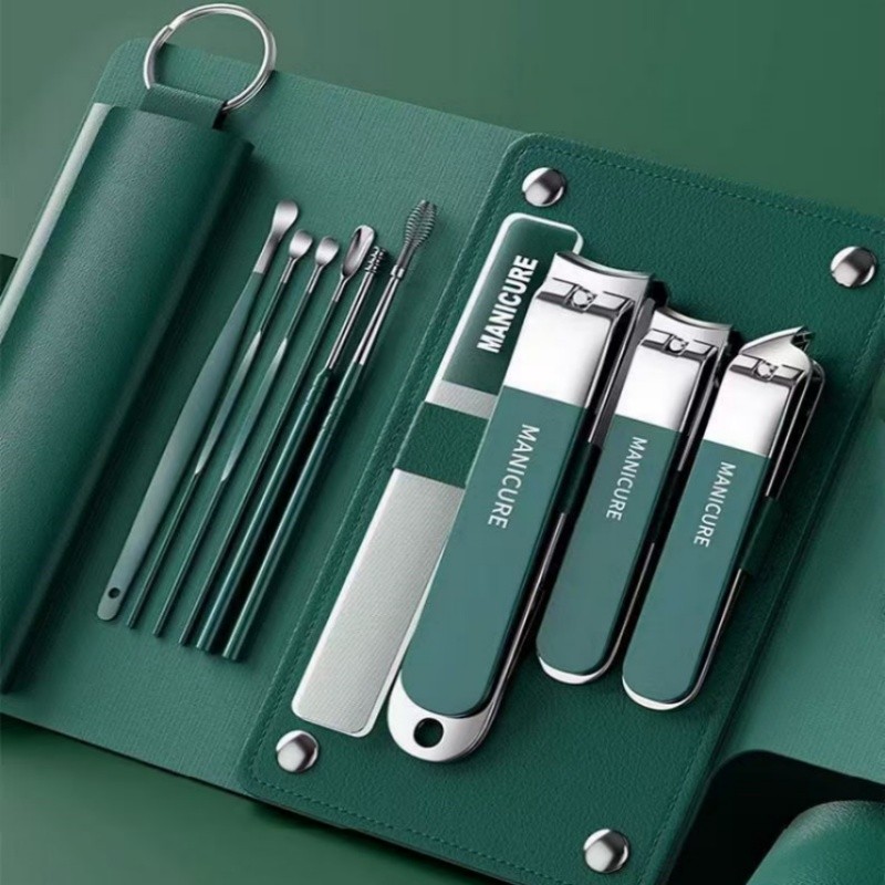 10 ชิ้น/เซ็ต Professional เล็บ Clipper ชุดแบบพกพาเล็บกรรไกรสแตนเลสเล็บ Pedicure เครื่องมือและ Earpick ชุดเล็บมือเล็บเท้า Care