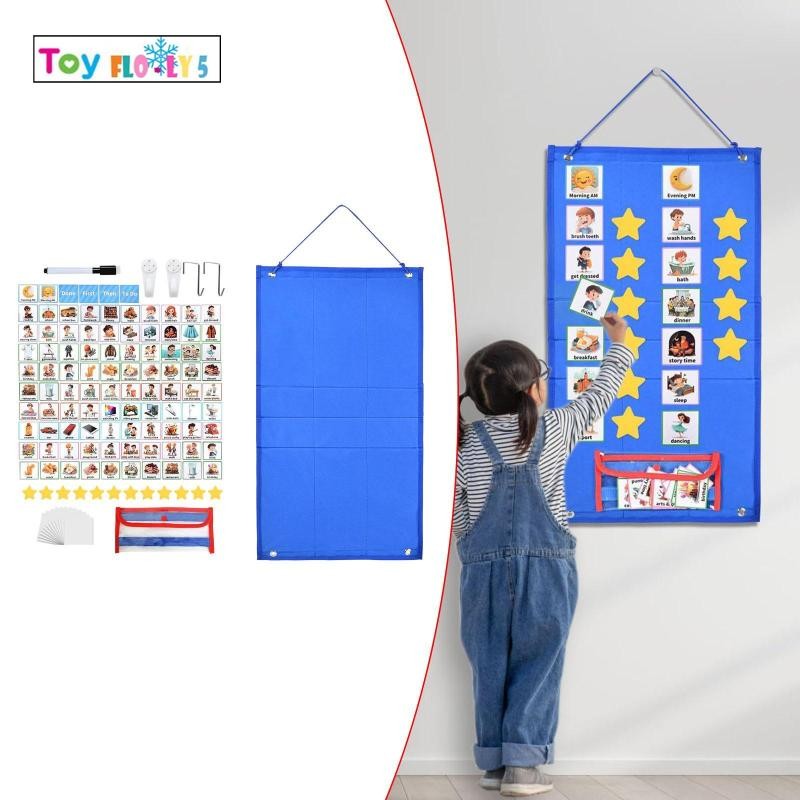 [Flurishroly5] กําหนดภาพสําหรับเด็ก Routine Chore Chart Behavioral Schedule Board สําหรับห้องเรียนก่