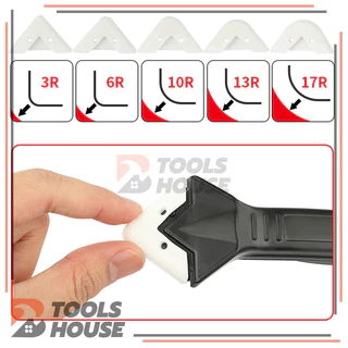 ที่ขูดกาวยาแนว เครื่องมือตกแต่งกาว 3in1 ที่ขูดมุมกาวกระจก ชุดเครื่องมือยาแนว มีดโกนกาว ใช้งานง่าย