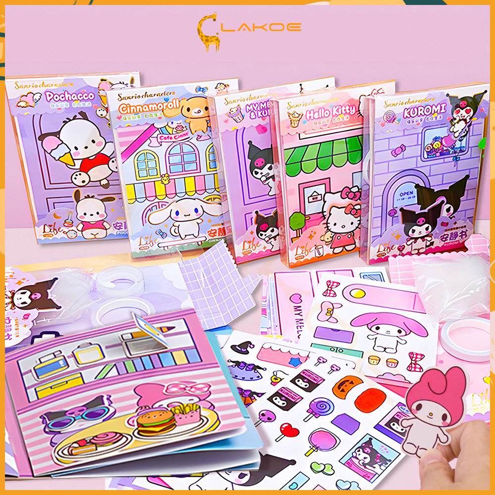 LAKOE สมุดของเล่น diyเด็ก บ้านตุ๊กตากระดาษ Magnetic Book เงียบสงบ ตัดฟรี แฮนด์เมด ของเล่นเพื่อการศึกษา