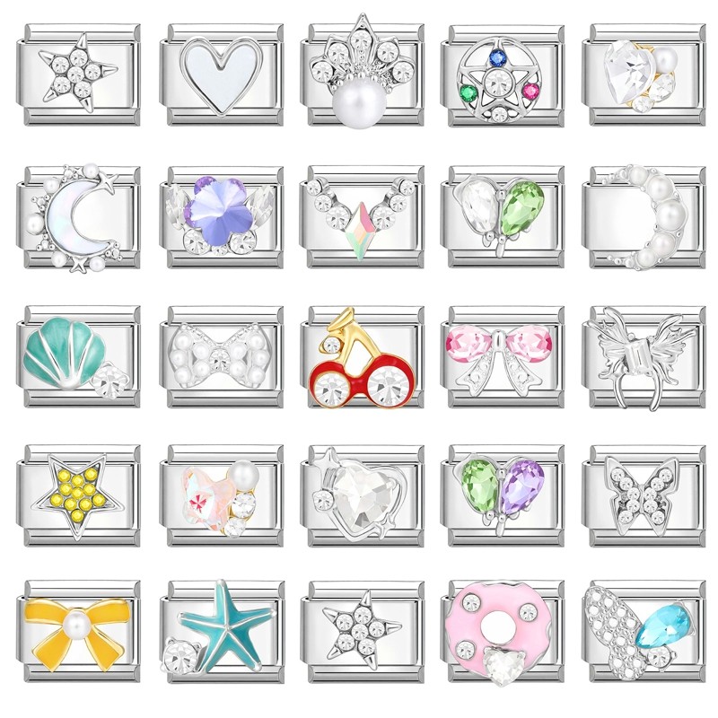 อิตาเลี่ยน Charm Links สําหรับสร้อยข้อมือ Fit 9 มม.สร้อยข้อมือสแตนเลส Diy เครื่องประดับทําอุปกรณ์เสริม Retro บุคลิกภาพโมดูลสร้อยข้อมืออุปกรณ์เสริม
