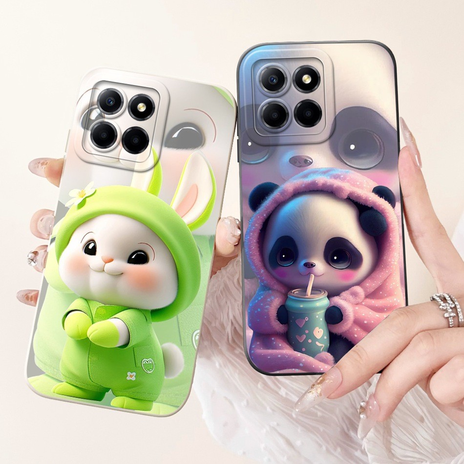 Honor X8b LLY-LX1 LX2 LX3 กระต่ายน่ารัก Panda ปลอก HonorX8b X 8B 5G เลนส์ป้องกันซิลิโคนอ่อนนุ่มเคสโทรศัพท์