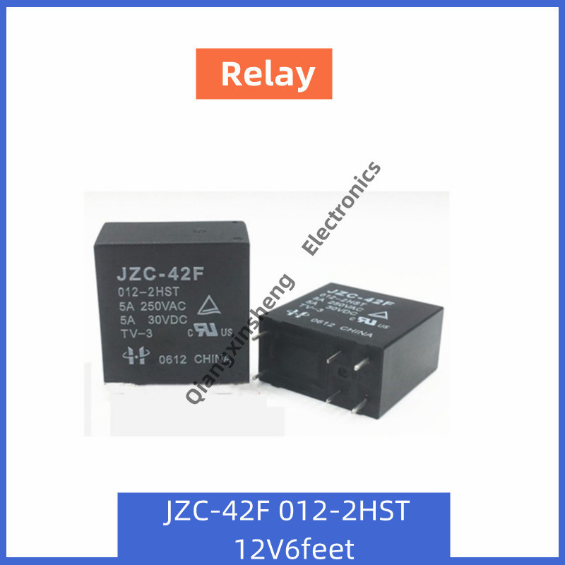 Mini รีเลย์อิเล็กทรอนิกส์ JZC-42F 012-2HST 6-Pin Power Amplifier รีเลย์สองชุดปกติเปิด 12V