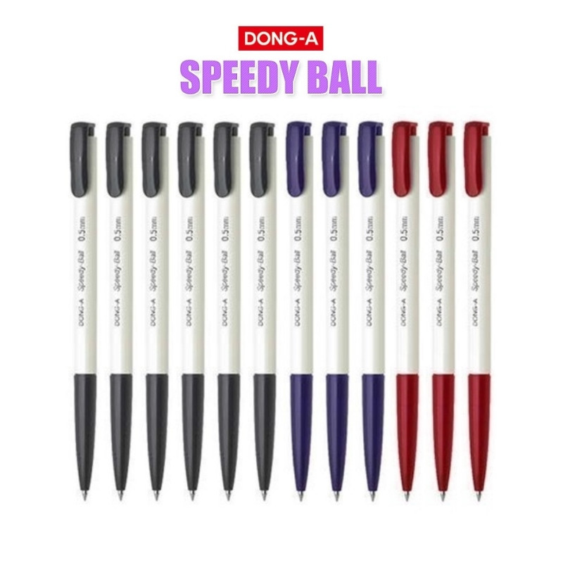 DONG-A P&T Speedy-Ball Ballpoint Pen 12pcs / 0.38mm | 0.5mm | 0.7mm | 1.0mm