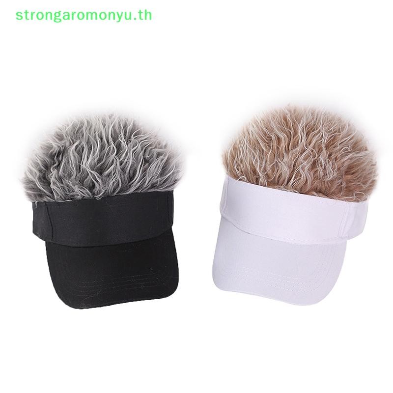 Strongaromonyu Casual กระชับผู้ชายผู้หญิง Sun Shade ปรับ Sun Visor เบสบอล Spky Hairs วิกผม Spiked วิกผมเบสบอลหมวก TH