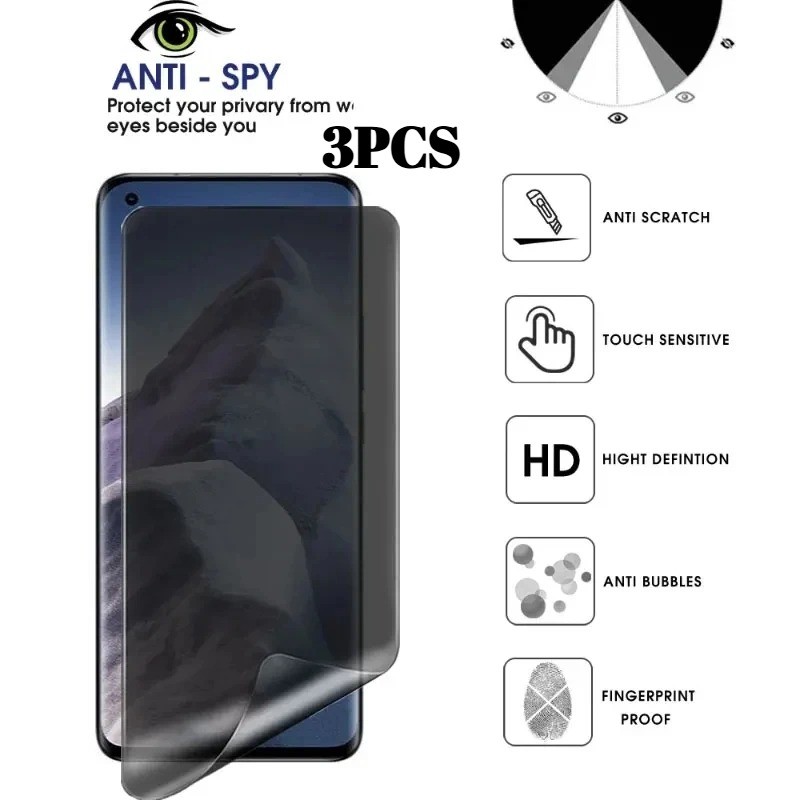 RealmeU1 Q5i Q3s Q2i 3pcs Anti Spy ความเป็นส่วนตัว HD Hydrogel ฟิล์มสําหรับ Realme U1 Q5i Q5 Q3s Q3t