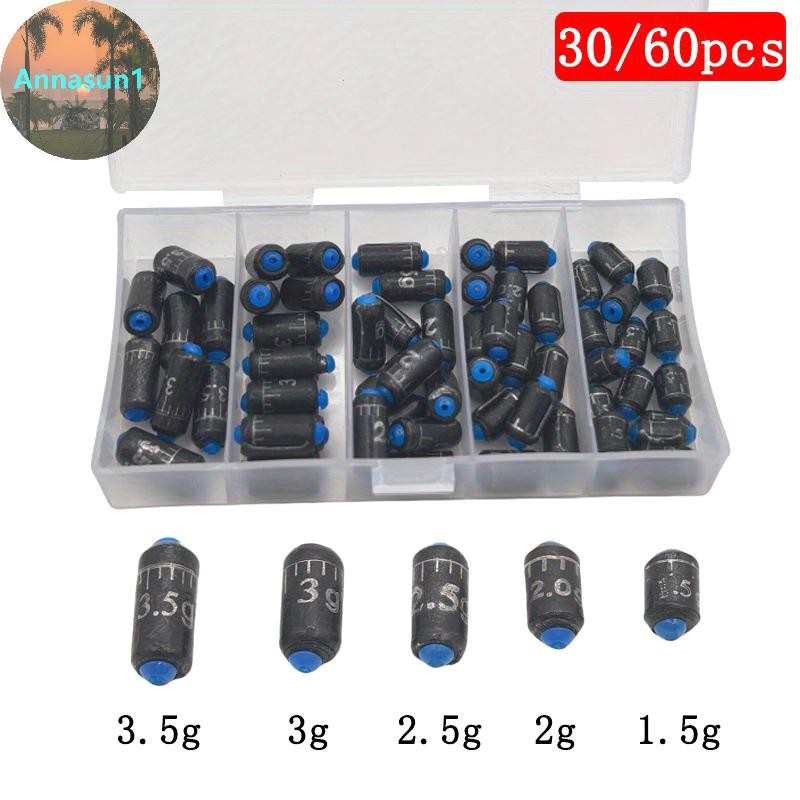 Annasun 30/60 ชิ้นตกปลา Drop Shot ขนาด 1.5g/2.5g/3.0g/3.5gFishing Casting Sinker Dual- Quick Sinking Smooth พร้อม Scale TH