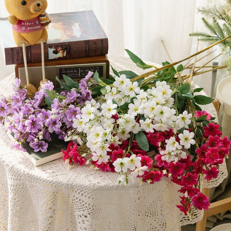 ดอกไม้ดาวสีฟ้าดอกไม้ประดิษฐ์ อิน ตกแต่งบ้านงานแต่งงานมือถือดอกไม้
