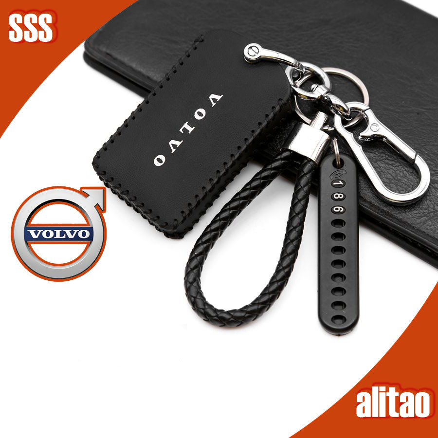 พร้อมแล้ว กระเป๋าใส่กุญแจหนัง VOLVO EX30 สีเส้นครึ่งแพ็ค ปกกุญแจรถยนต์ สมาร์ทเซ็นเซอร์ NFC ที่ใส่การ