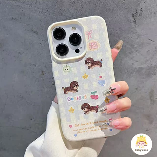 เคสไอโฟน 16 สำหรับ iPhone 17 11 13 16 15 14 12 Pro Max 7 8 16 14 15 Plus XR XS X Max ผ้าคลุมหนังสุนัขน่ารักน่ารัก