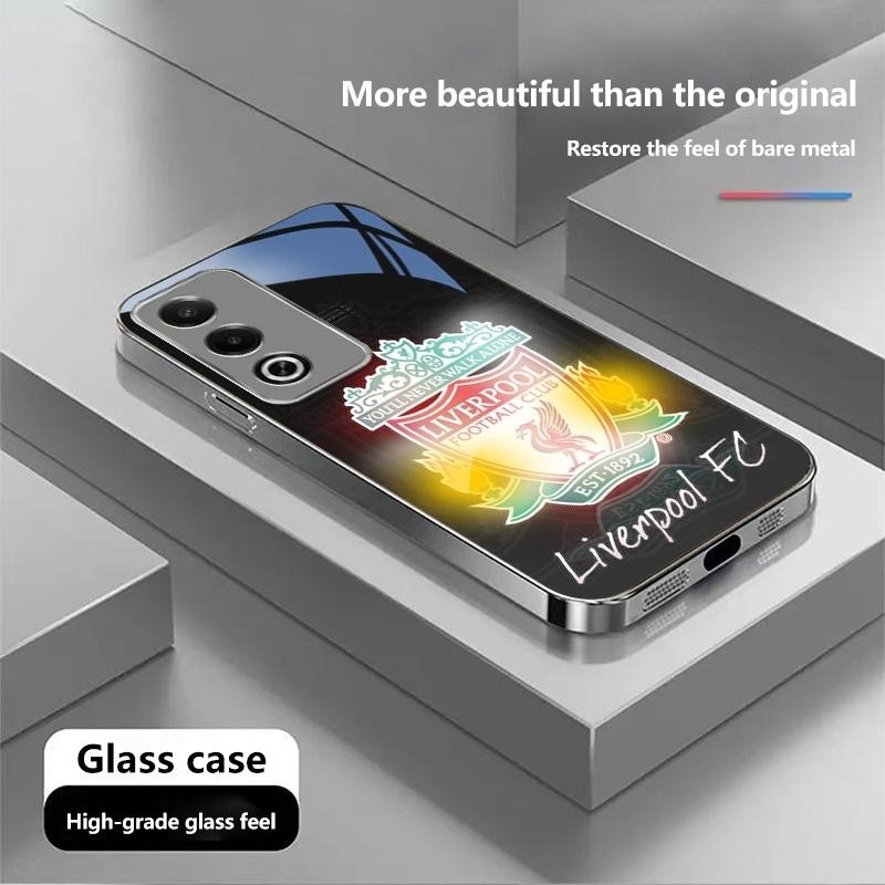 Liverpool FC (13) ออกแบบหรูหราชุบกรอบกระจกนิรภัยเคสโทรศัพท์สําหรับ Samsung A25 A33 A35 A50 A52 A53 A54 A56 A70 A72 A73 A series ฝาครอบโทรศัพท์