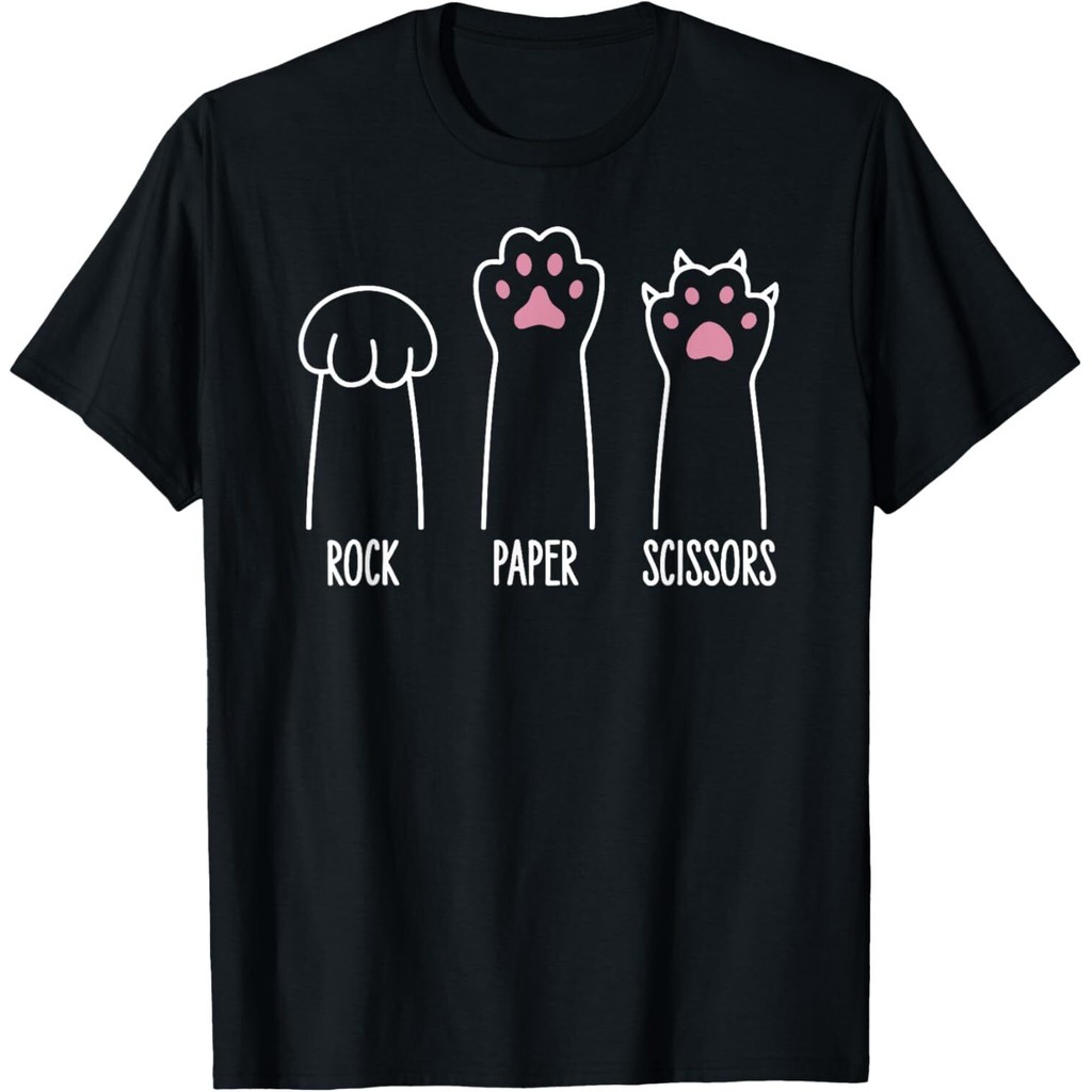 Introvert Cat Animal Rescue Pet Lover Apparel Rock Paper เสื้อยืด