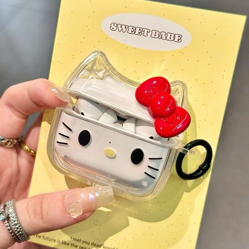 Hello Kitty   Airpods 1 2 3 4 Airpod Pro 2 หูฟังไร้สายบลูทูธ Hard Anti-drop ชุดหูฟังฝาครอบป้องกัน ราคา ถูกที่สุด ดีลบีเคเค แกลเลอรีภาพที่ 4