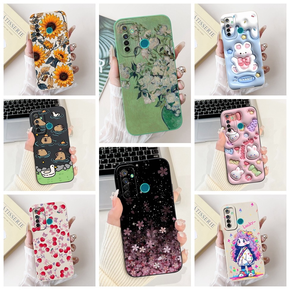 สําหรับrealme 5 ProกรณีRMX1971ความงามแมวน่ารักแฟชั่นตลกซิลิโคนกันกระแทกเคสโทรศัพท์สําหรับRealme 5 ProปกหลังRMX1973