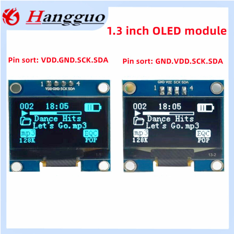 5 ชิ้น/ล็อตโมดูลจอแสดงผล oled 1.3 นิ้ว 12864 โมดูลจอแสดงผล LCD oled 4 พินอินเทอร์เฟซ iic sh1106