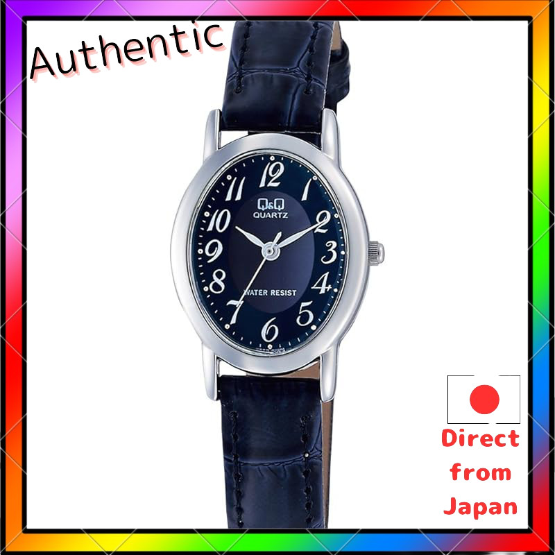 [Citizen Q&Q] Analog Watch Waterproof Leather Strap VZ89-305 for Women Navy