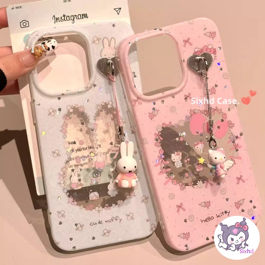 สําหรับ Infinix Smart 9 8 7 5 Hot 40 Pro 50I 40I 30I Tecno Spark Go 2024 30C 20C 10C หมายเหตุ 40 30 Hot 11 10 9 Play น่ารัก Hellokitty คู่ Super Glitter เคสโทรศัพท์ Clear Soft Cover