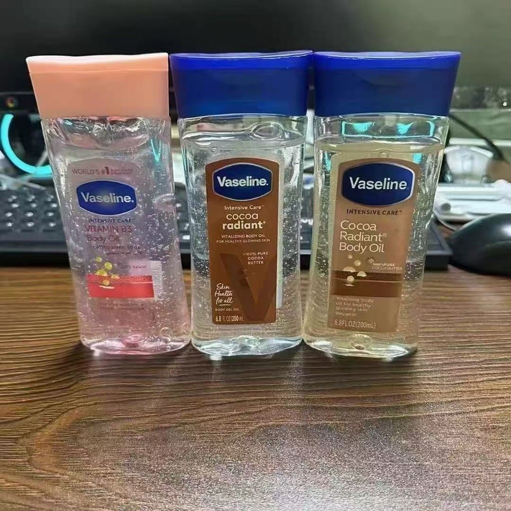 [Hot Sale]Vaselin body gel oil Cocoa Radiant Coffee Rose Moisturizing Body Gel Oil 200ml1.8