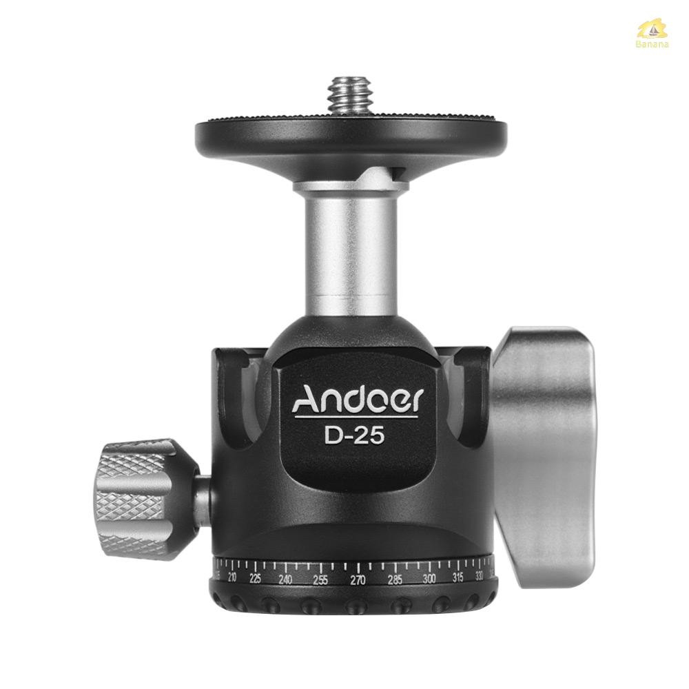 Andoer D-25 CNC Machining อลูมิเนียมคู่ Notch Ball Head Mini Ballhead ต่ําศูนย์แรงโน้มถ่วงสําหรับ Ma