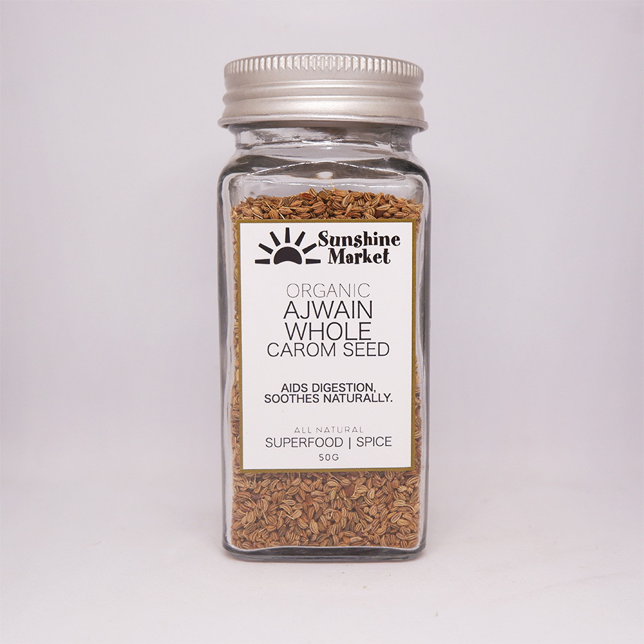 Organic Ajwain Whole Carom Seed 50g | เมล็ดคารอม (อโจแวน) ออร์แกนิก | Sunshine Market