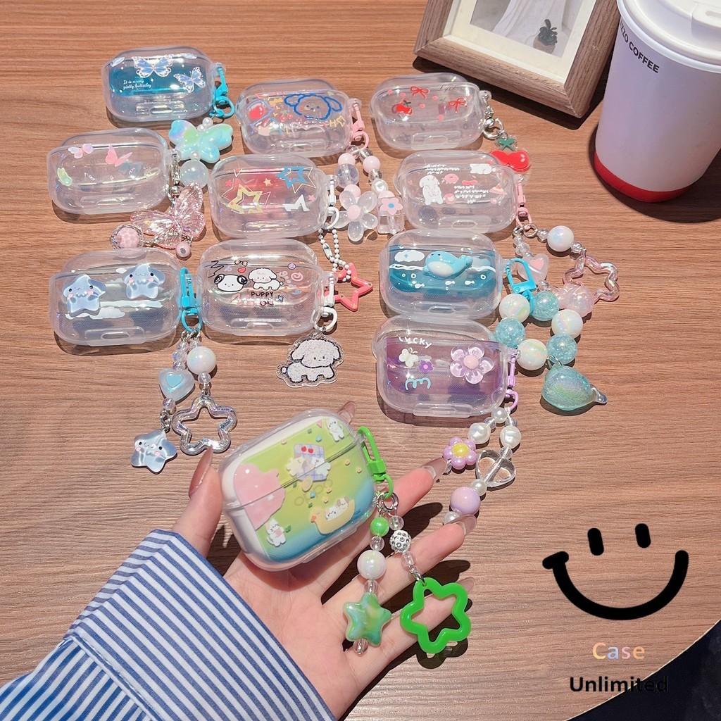 สําหรับ OPPO Enco Buds3 Pro เคส Case สําหรับ หูฟังบุคลิกภาพ วาฬ ลูกสุนัข ดอกไม้ ดาว ผีเสื้อ motif OP