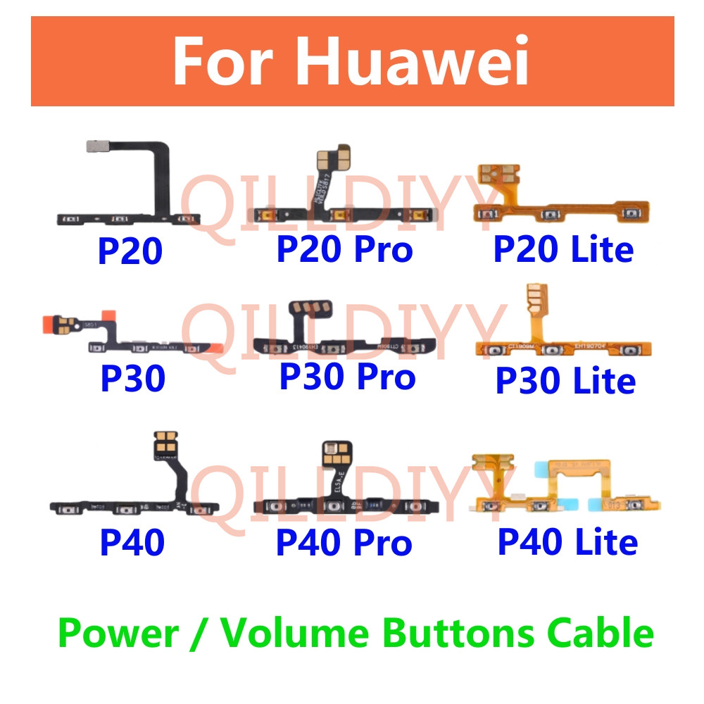 1pcs สําหรับ Huawei P10 P20 P30 P40 Lite Pro P40 Lite P40 Lite E P9 Plus เปิดด้านข้างปุ่มปรับระดับเส