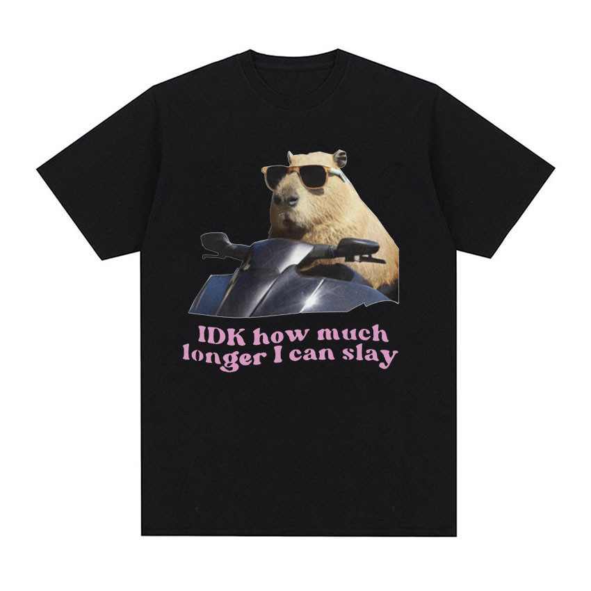 COD IDK วิธีมากอีกต่อไปฉันสามารถ Slay Capybara ตลก Meme T เสื้อผู้ชายผู้หญิง Retro O-คอแฟชั่นเสื้อยื