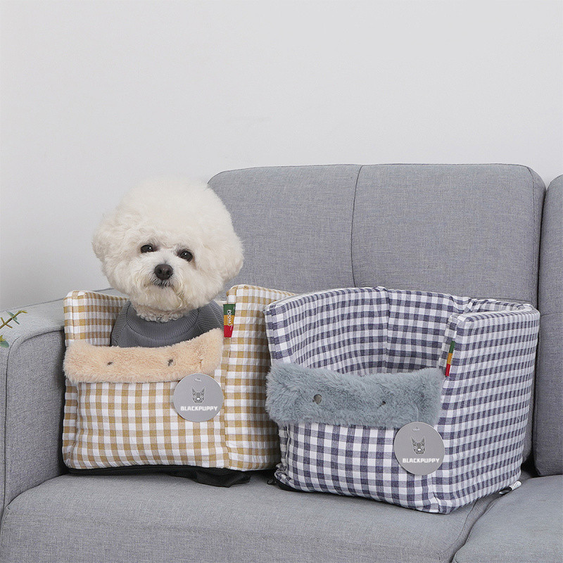 เวอร์ชั่นเกาหลีรถควบคุมกลางครอกแมวตารางลายสก๊อตครอกสี่ฤดูกาลสากลครอกสัตว์เลี้ยงที่นั่งขนาดเล็กขนาดกลาง - รูปที่ 2