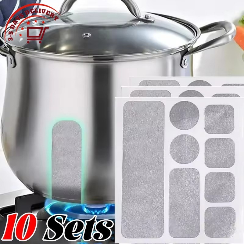 10เซ็ตสแตนเลสหม้อซ่อมเทป10*3เซนติเมตรกาวในตัว,กันน้ําทนต่ออุณหภูมิสูงอลูมิเนียมฟอยล์แพทช์สําหรับห้องครัวเครื่องครัวแก้ไข
