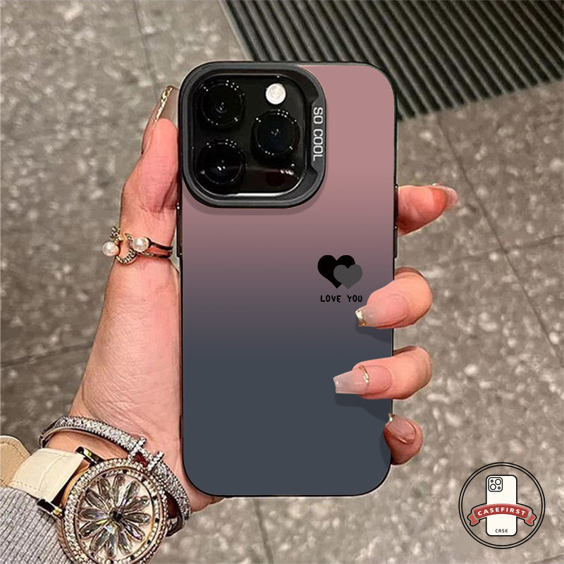 ไล่ระดับความคิดสร้างสรรค์สีชมพูรักหัวใจ เคส IPhone 7Plus 12 11 16 13 15 14 Pro Max X 8 7 14 16 15 Plus XS Max XR SE 2020