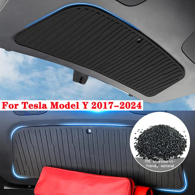 Trunk Tailgate Mat For Tesla Model Y 2017-2024, All Weather TPE Trunk Protector Mat Interior Door Li